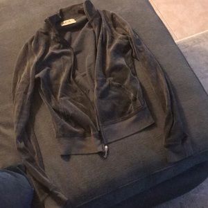 Juicy couture / grey velour zip up sweater